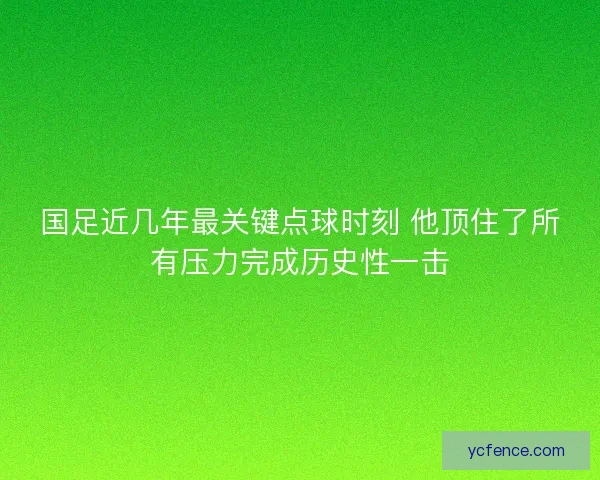 国足近几年最关键点球时刻 他顶住了所有压力完成历史性一击 国足近几年最关键点球时刻 他顶住了所有压力完成历史性一击