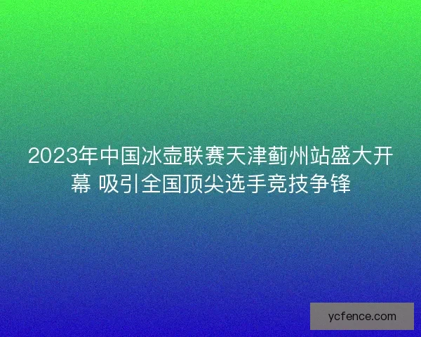 2023年中国冰壶联赛天津蓟州站盛大开幕 吸引全国顶尖选手竞技争锋