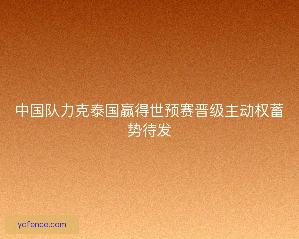 中国队力克泰国赢得世预赛晋级主动权蓄势待发